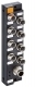 ASBSM 8/LED 3 rozdzielacz/koncentrator 8 portów M8-3pin, gniazdo M12 – 12pin LUMBERG: 65347, ASBSM8LED3